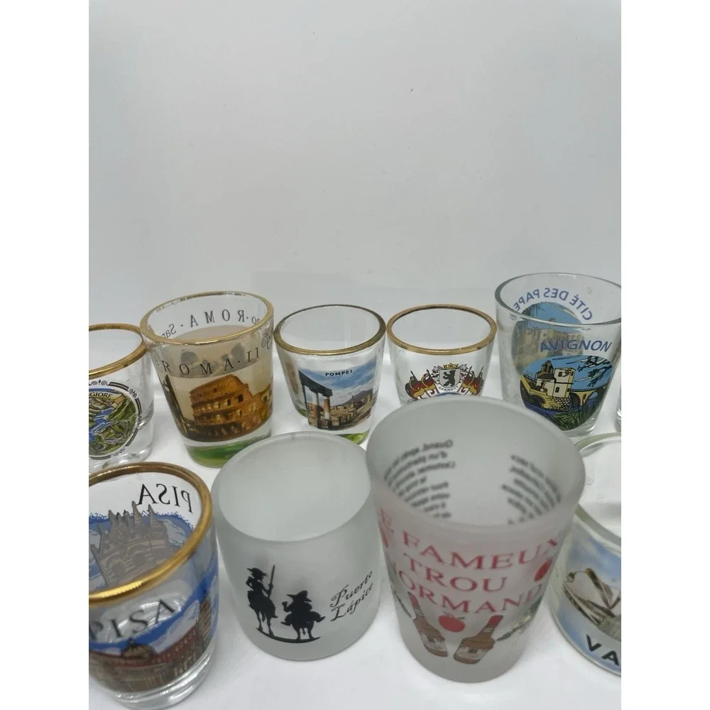 Lot of 11 VTG Gold Rim Shot Glasses/and‎ Others Europe Germany Landmark school